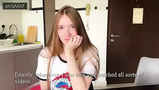 üvey kız kardeşi satrançta kaybetti ve onu amcık içine çift yük attı