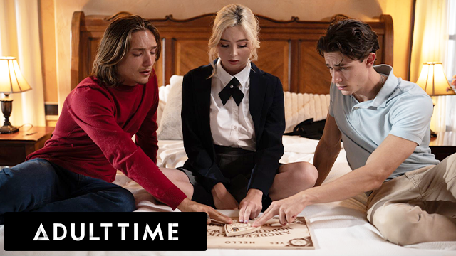 ADULT TIME - Stepbrothers 3-Way Prank Naive Virgin Lexi Lore With A Spirit Board! DOUBLE CREAMPIE